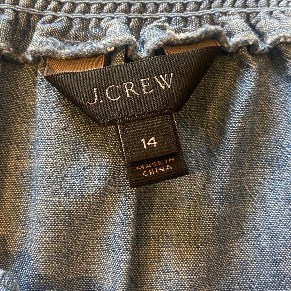 J. Crew off-the-shoulder chambray dress, size 14 - Picture 4 of 4